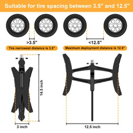 CircleRoad Camper Wheel Chock Stabilizer 2 Sets, Upgraded Side Grain Heavy Duty X-Shaped Stabilizer Wheel Chock RV Travel Trailer Accessories Anti-Move Anti Rust Coating Tire Chalks