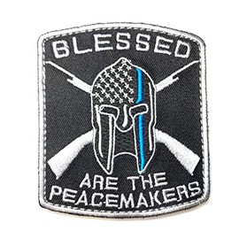 Thin Blue Line Blessed are The Peacemakers Patch Hook & Loop Police Bag Vest