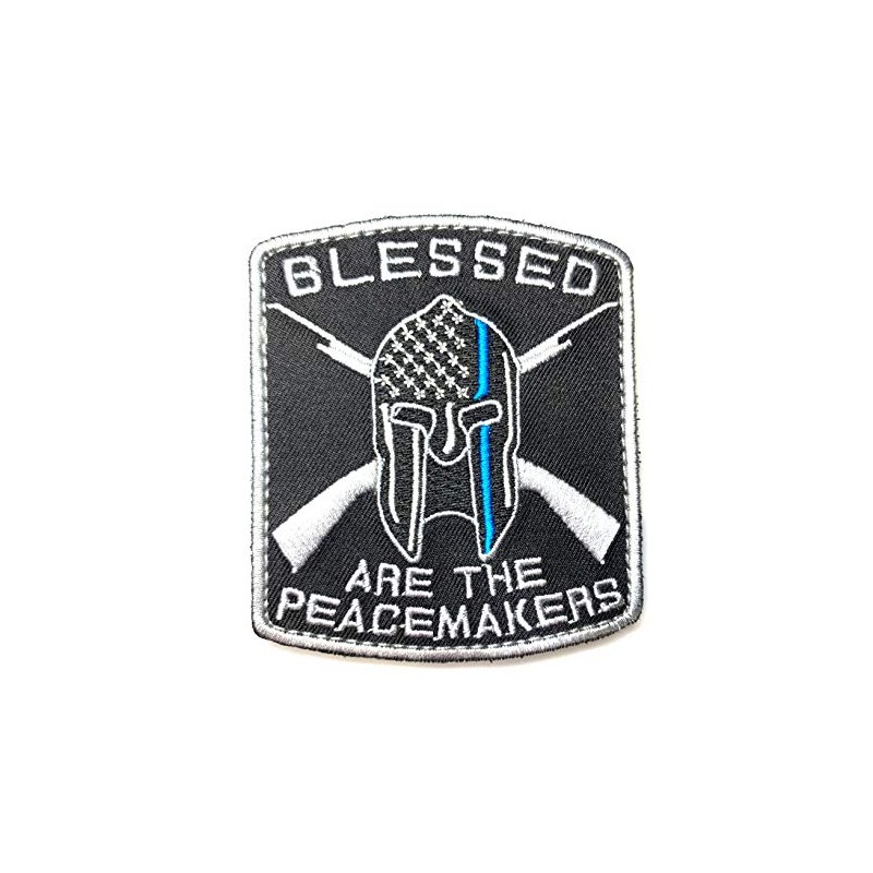 Thin Blue Line Blessed are The Peacemakers Patch Hook &