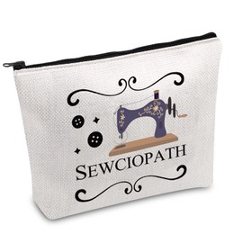 PWHAOO Unisex-Adults Sewing Gift Quilter Pouch Cosmetic Bag with Cartoon Pattern, White, Makeup, Travel