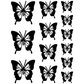 Samunshi® Butterfly Sticker Set No. 8 6 x 3.5 cm 4 x 5 cm and 3 x 7 cm Black