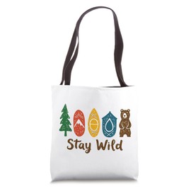 Stay Wild Adventure Nature Camping Tote Bag