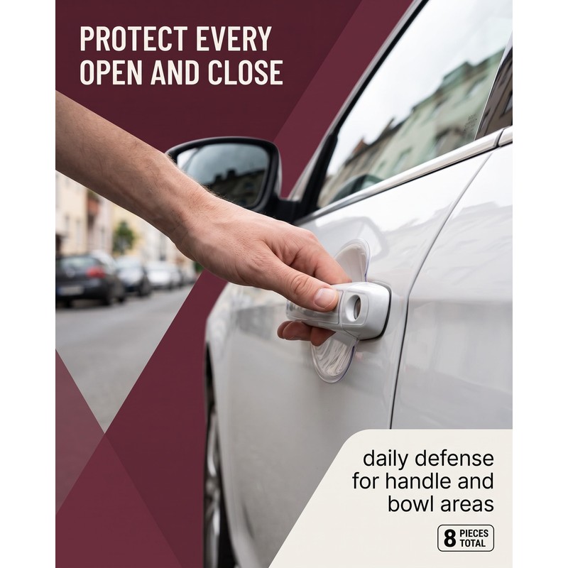 RAMGLYO Car Door Handle Protection Film, Pack of 8 Transparent
