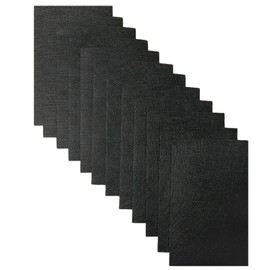 Jtnohx Stiff Craft Felt Sheets, 2mm Thick Felt Fabric for Crafts, 12pcs 7 x 11.3 inch Color Felt Squares for Sewing (Black)