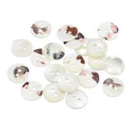 uxcell 20 Pcs Natural Shell Buttons, 2 Hole Mother of Pearl Buttons 10mm Sewing Buttons Sewing Craft Buttons for Shirt Sewing DIY Crafts Decoration, White