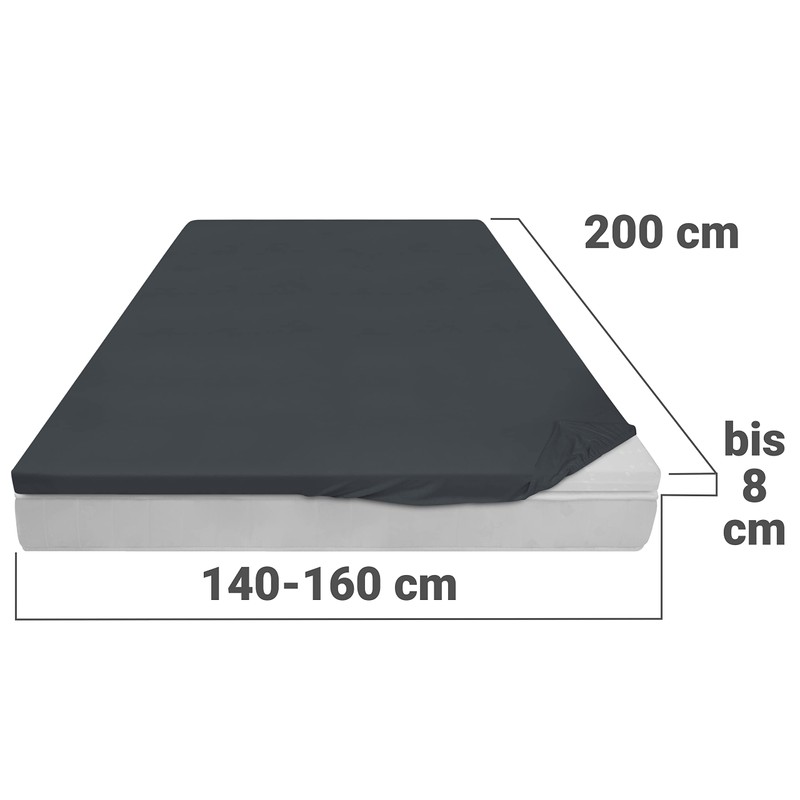 npluseins Fitted Sheet for Topper 100% Cotton 1598.2327, Approx. 140-160
