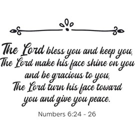 The Lord Bless You and Keep You Numbers Bible Verse Religious Spiritual Quotes Wall Art Sticker Designs Decors Vinyl Stickers for Home House Walls Rooms Window Bedroom Decoration Size (12x10 inch)
