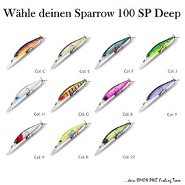 Wobbler Sparrow 100SP Deep in Colour T 10 cm Bait for Fishing Perch Zander Pike etc