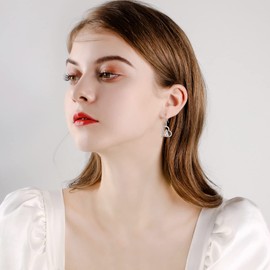 LONAGO Dog Earrings for Girls 925 Sterling Silver Cute Dog Dangle Earrings Jewelry