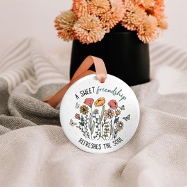 Coworker Gifts for Women, Friend, Christmas Ornaments 2024 - Christmas, Birthday Gifts for Women Friendship, Work Bestie, Coworker Appreciation Gifts - Christmas Decorations Ceramic Ornaments