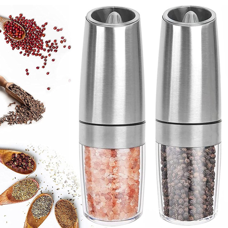 Electric Pepper Grinder,Gravity Electric Salt And Pepper Mill Grinder,Stainless Steel