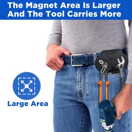 Magnetic Tool Holder，Heavy-Duty Magnetic Tool Holder for Belt Clip-On Belt Magnet Holster for Screws, Nails, Hammer, Sockets, Pliers, Screw Driver, Drill Bit, Wrench, Tools Magnetic Clips