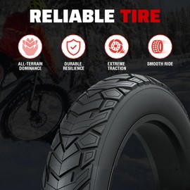 MEGHNA Fat Bike Tire 20 x 4.0 inch Electric Bike Fat Tire 20 inch Deep Arrow Grooves Foldable Replacement All Terrain Tire for Fat Snow E-Bike, Black, 20 inch-2 Pack, with Inner Tubes