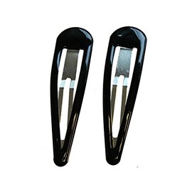 9cm Large Big Plain Black Bendies Sleepies Snap Clips Hair Clips Slides for Women Girls by Glitz4Girlz