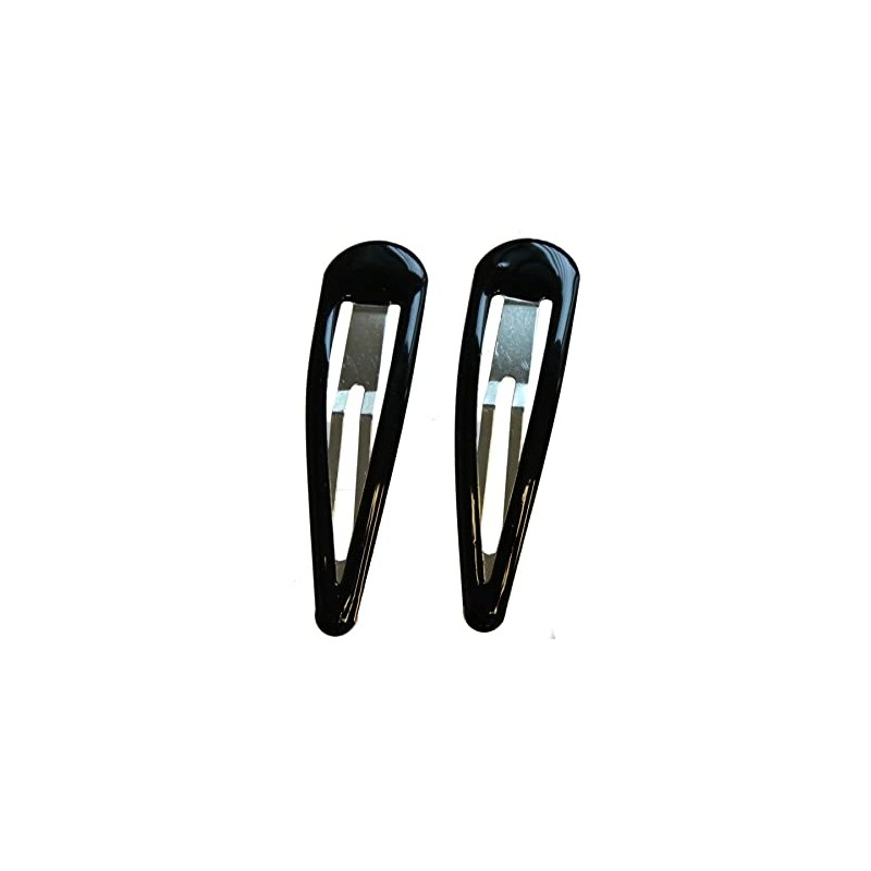 9cm Large Big Plain Black Bendies Sleepies Snap Clips Hair