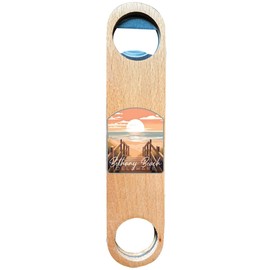 Bethany Beach Delaware Beach Walk Design Souvenir Wooden Bottle Opener 4-Pack