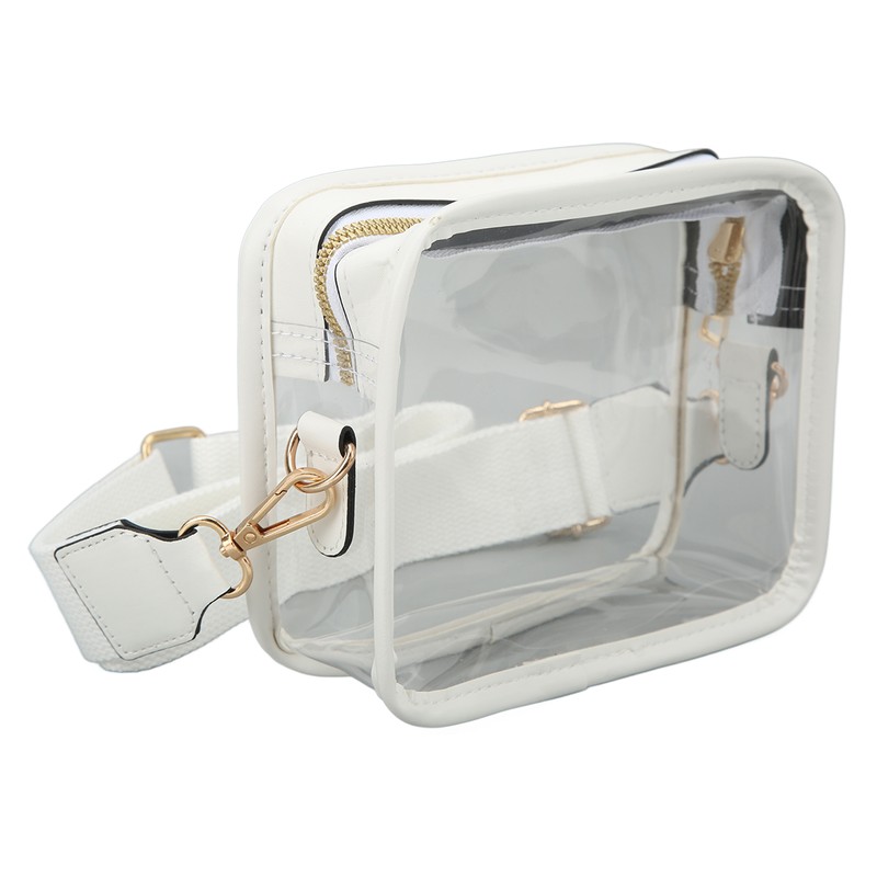 Clear Shoulder Bag PVC Zippered Waterproof Stadium Approved Purse for
