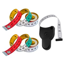 2 Rolls Of Soft Tape Measure And 1 Piece Of Automatic Retractable Tape Measure, Garment Measuring Tape, Sewing Ruler, Mini Portable Ruler, Body Measuring Tape