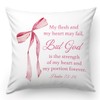 KongMoTree Pink Coquette Bow Christian Pillows Covers, Christian Gifts for