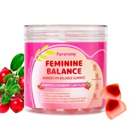 Feminine Balance Probiotic Gummies for Women,Cranberry PH Balance Gummies for Women's Healthy Odor, Flora, Vaginal, Immune Support, Vegan, Gluten-Free, 60 Gummies