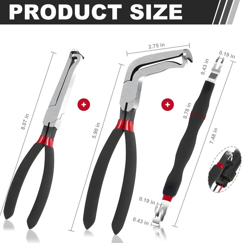 SecureElastic Electrical Disconnect Pliers 37980, Electrical Connector Separator 13120, 8in