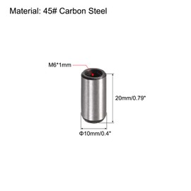 sourcing map M6 Internal Thread Dowel Pin 5pcs 10x20mm Chamfering Flat Carbon Steel Cylindrical Pin Bed Bookshelf Metal Devices Industrial Pins