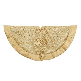 Kurt S. Adler Kurt Adler 48-Inch Gold Sequin Snowflake Treeskirt