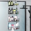 Orimade Shower Caddy Adjustable Height 4 Tier Silver,Bathroom Hanging Over