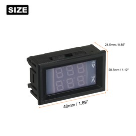 QUARKZMAN Digital Voltmeter Ammeter Volt Ampere Meter DC 100V 10A 3 Bits Red LED Display Panel Voltage Current Tester for Electrical Products Pack of 2