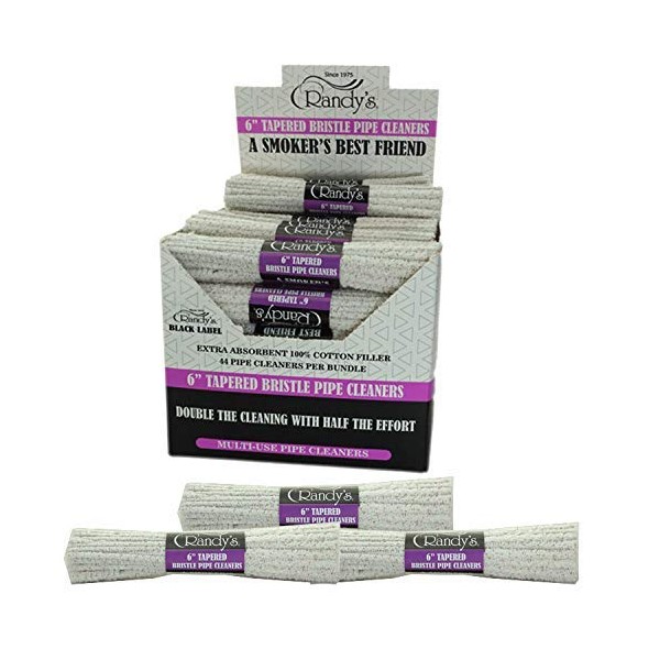 Randy's Black Label 6" Tapered Bristle Pipe Cleaners (1 Bundle/44ct)