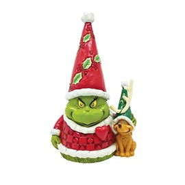 Enesco Jim Shore Dr. Seuss The Grinch and Max Gnome Figurine, 6.5 Inch, Multicolor