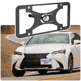 No Drill License Plate Holder Compatible with Lexus is F-Sport 2014-2023 Front Tow Hook License Plate Mount Bumper Bracket Holder Car Tag Frame Adapter Accessories