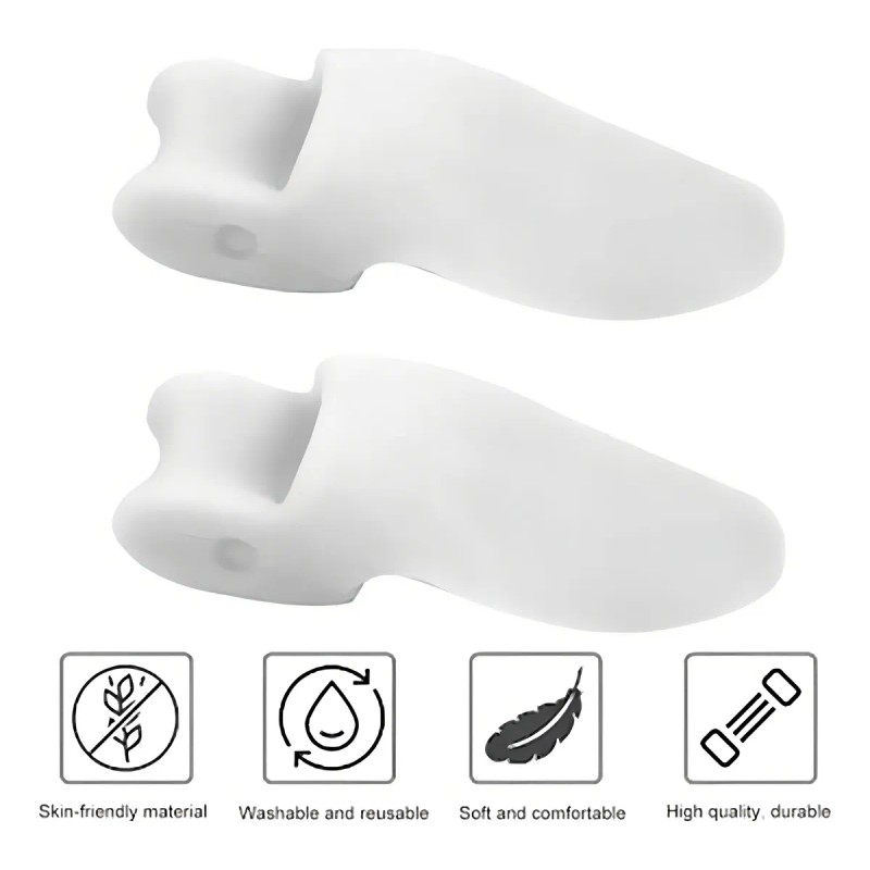Separador de Juanete Meñique Gel Silicona Unitalla Blanco 1 Par