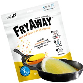 FryAway Cooking Oil Solidifier, Vegetable/Canola Oil Hardener for Easy Disposal, Natural Oils Solidifies, Grease Solidifying Powder, Waste Solution As Seen on Shark Tank, Pan Fry, Up to 8 Cups