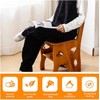 Wooden Folding Library Ladder Chair, 4-Storey Portable Multi-Function Step Stool,