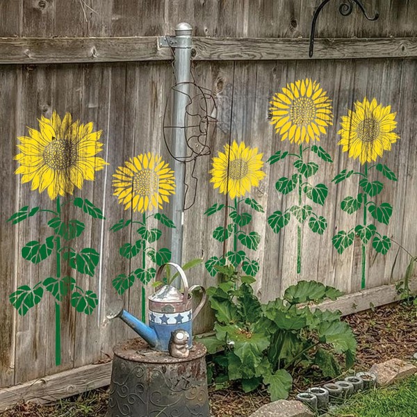 Hosomono 8 Pieces Large Sunflower Stencil for Painting on Wood