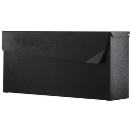 KYODOLED Wall-Mount Mailbox,Large Capacity Mail Box,Galvanized Steel Rust-Proof Metal Post Box,Mailboxes for Outside,14.56" x7" x4.13" Black