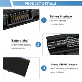YUERYE KI04 Battery Compatible with HP Notebook 800049-001 K104 800010-421 KIO4 17-G 15-AB 14-AB Series 17-g121wm 17-g122ds 17-g119dx 17-g113dx 17-g102tx 17-g103dx 15-an050nr 15-ab038tx 15-ab157nr
