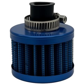Universal Cold Air Intake Filter, 12mm Air Intake Filter High Performance Turbo Vent Breather for Car & Motorcycle (Blue)
