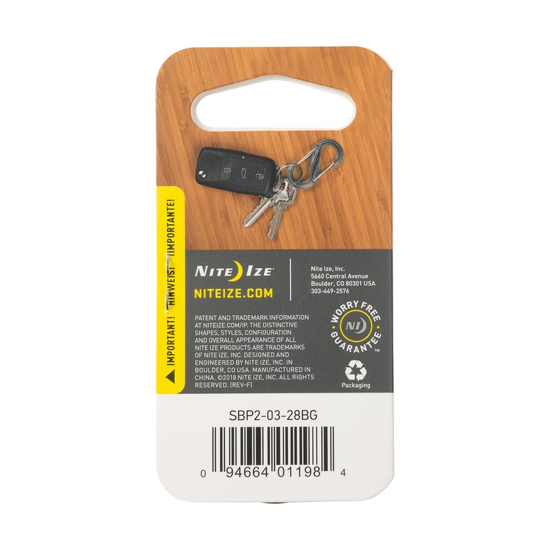 Nite Ize SBP2-03-28BG S-Biner Plastic Size-2 Double Gated Carabiner, Coyote