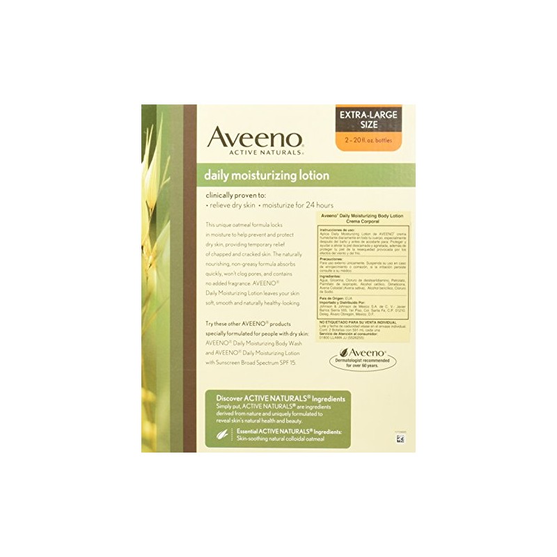 Aveeno Daily Moisturizing Lotion, 20 Oz, 2 Pack