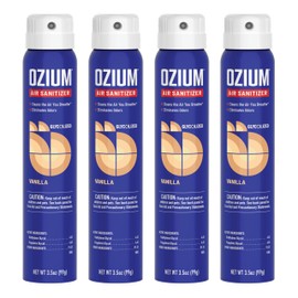 Ozium 3.5 Oz. Air Sanitizer & Odor Eliminator for Homes, Cars, Offices and More, Vanilla Scent, 4 Pack