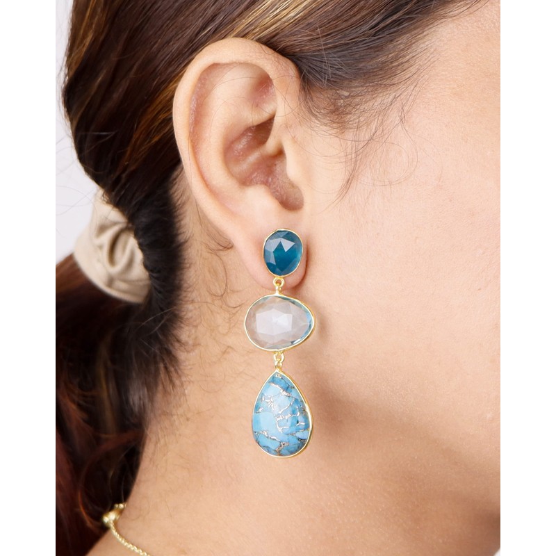 iCarats 18k Gold Vermeil Earrings 925 Sterling Silver Gold Plated