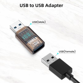 Seminer USB 3.2 Adapter(2 Pack), USB 3.2 Male to USB 3.2 Female Transparent Digital Display Adapter, 10Gbps USB3.2 Expansion Adapter For PC, Laptop