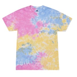 Colortone 100% Cotton Tie Dye T-Shirt for Women and Men, Medium, Sherbet