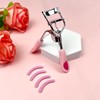 Pink Stainless Steel Eyelash Curler for Lasting Styling, with 4