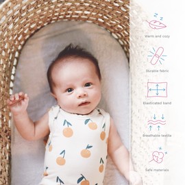 2X Baby Comfort Moses Basket Terry Fitted Sheet/Baby Oval Shape Sheets (Tiffany)