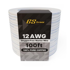 GS Power 100Ft Duplex Marine Wire, 12 Gauge Wire, Oxygen-Free Tinned Copper 12 AWG Electrical Boat Wiring, Sheathed Copper Marine Grade Electrical Cable for Boat Automotive RV Camper Trailer