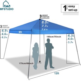 MFSTUDIO Pop Up Canopy Tent, Gazebo Shelter Sun Shade Canopies Waterproof Patio Portable Popup Outdoor Tents for Beach,Parties,Camping,Royal Blue