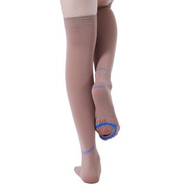 EVOPLECI Anti Embolism Compression Stockings for Women and Men Ted Hose Socks 15-20 mmhg Moderate Level With Inspect Toe Hole (TALL-Medium, Beige)
